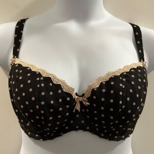 Freya black & beige polka dotted balconette bra Patsy 1223 AA1223BLK Size 36F
